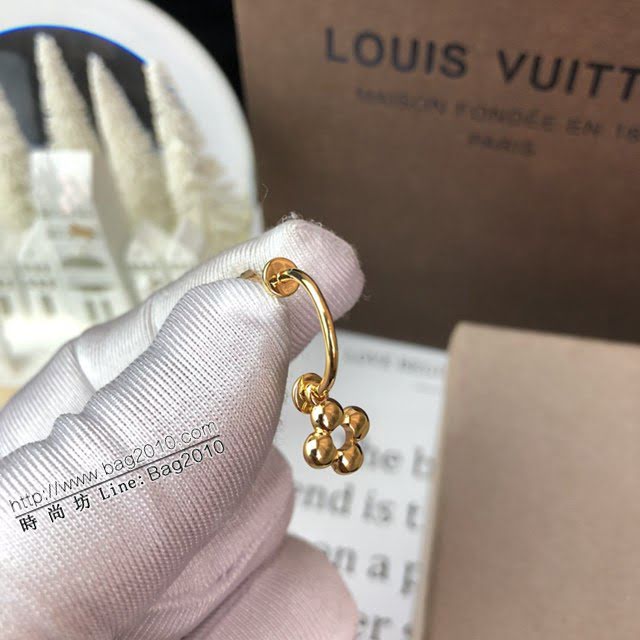 Louis Vuitton新款飾品 路易威登Monogram Résille四葉草耳環 LV不對稱耳勾耳釘耳吊  zglv2089